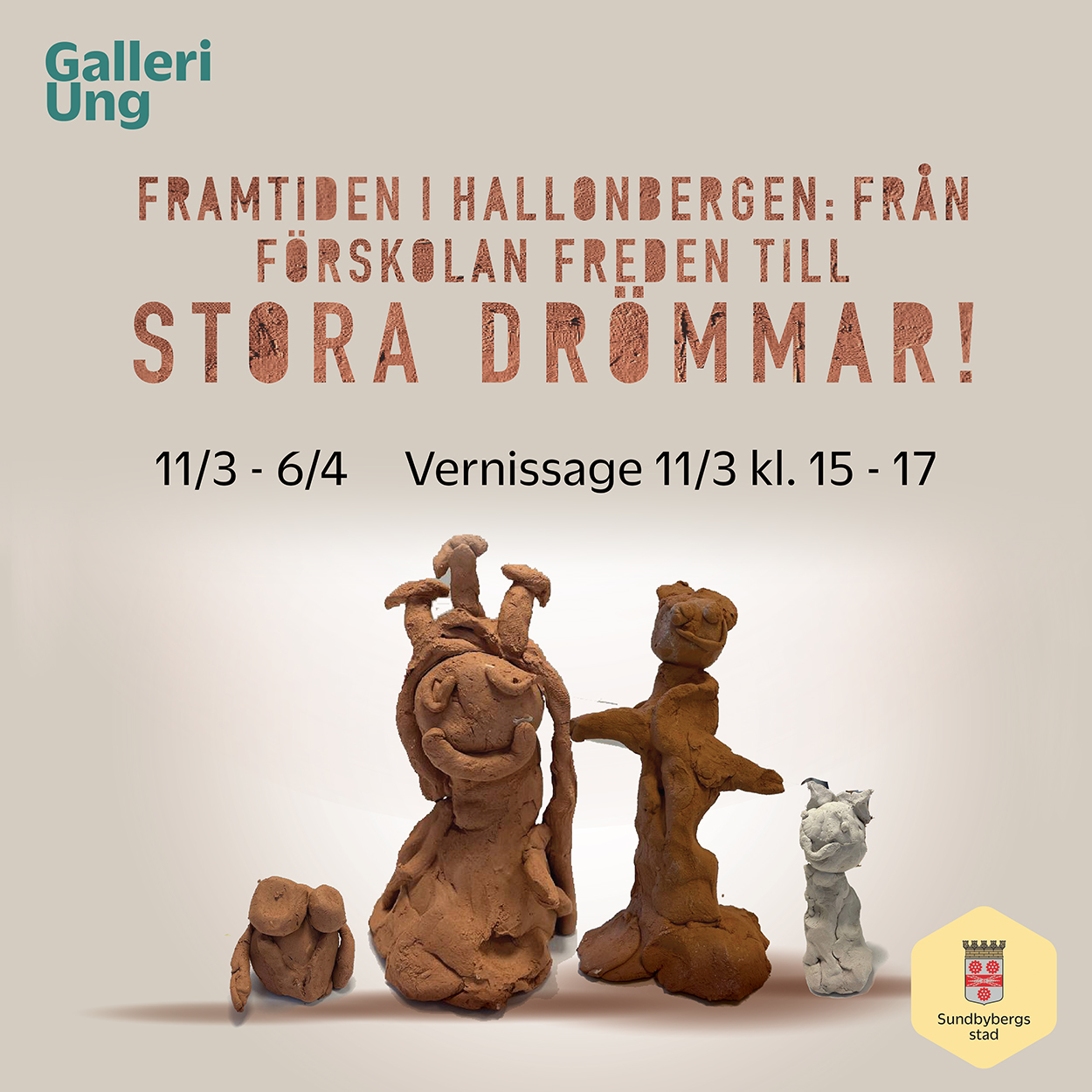 Utställningsaffisch med keramikfigurer