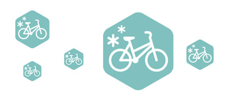 Illustrerade symboler för kampanjen Vintercyklist