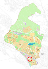 Den röda ringen markerar planområdet